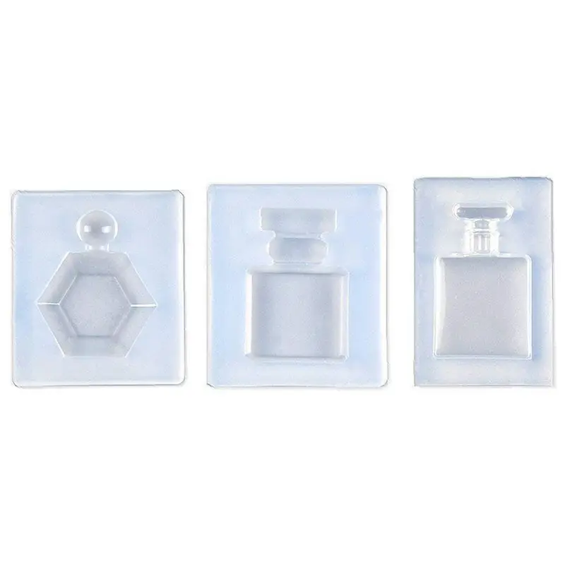 

3 Pcs Perfume Bottle Epoxy Resin Shape Mold, Pendant Clay Silicone Mold with Jewelry Molds,Earring Necklace Making and DIY Cra