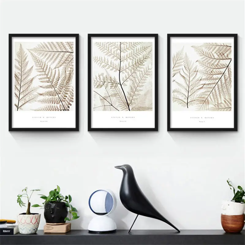 Серебряный осенний Красивый лист как бабочки холст картина художественный принт