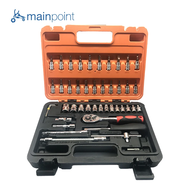 

Mainpoint 46pcs 1/4" Precision Socket Wrench Set Ratchet Torque Spanner Motorcycle Auto Car Repair Combination Hand Tools Sets