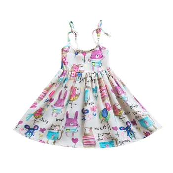 

CHAMSGEND Robe Fille Enfant Mariage De Soiree Toddler Kids Baby Girl Cartoon Ruffled Backless Princess Casual Dress 19APR9 P50