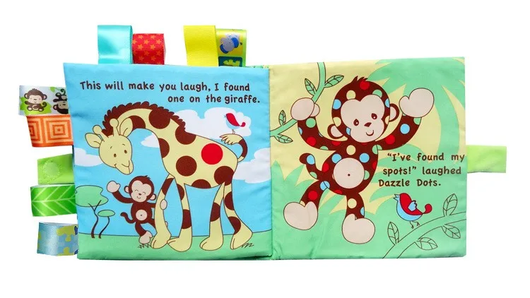 Новый 1 шт. мягкие игрушки для детей животных вышитые Ткань Книга новорожденных раннего развития активности книги для маленьких детей