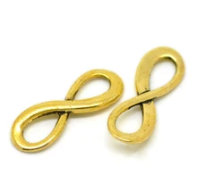 Doreen Box Lovely 30PCs golden tone Infinity Symbol Connectors 23x8mm(7/8″x3/8″) (B20955)