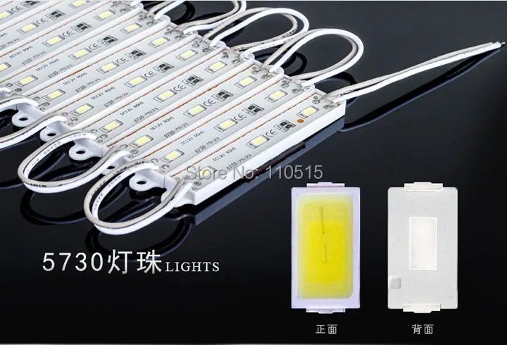 SMD5630 светодиодный модуль лампы 3leds водонепроницаемый белый/теплый белый DC12V для окна рекламный щит дисплей 100 шт./лот Бесплатная доставка