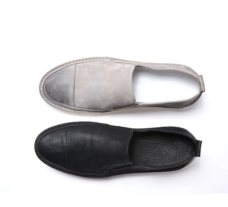 Летняя мужская обувь из натуральной кожи; Модные Черные слипоны для мужчин; итальянские кожаные мужские лоферы; Роскошная брендовая мужская обувь; male2018