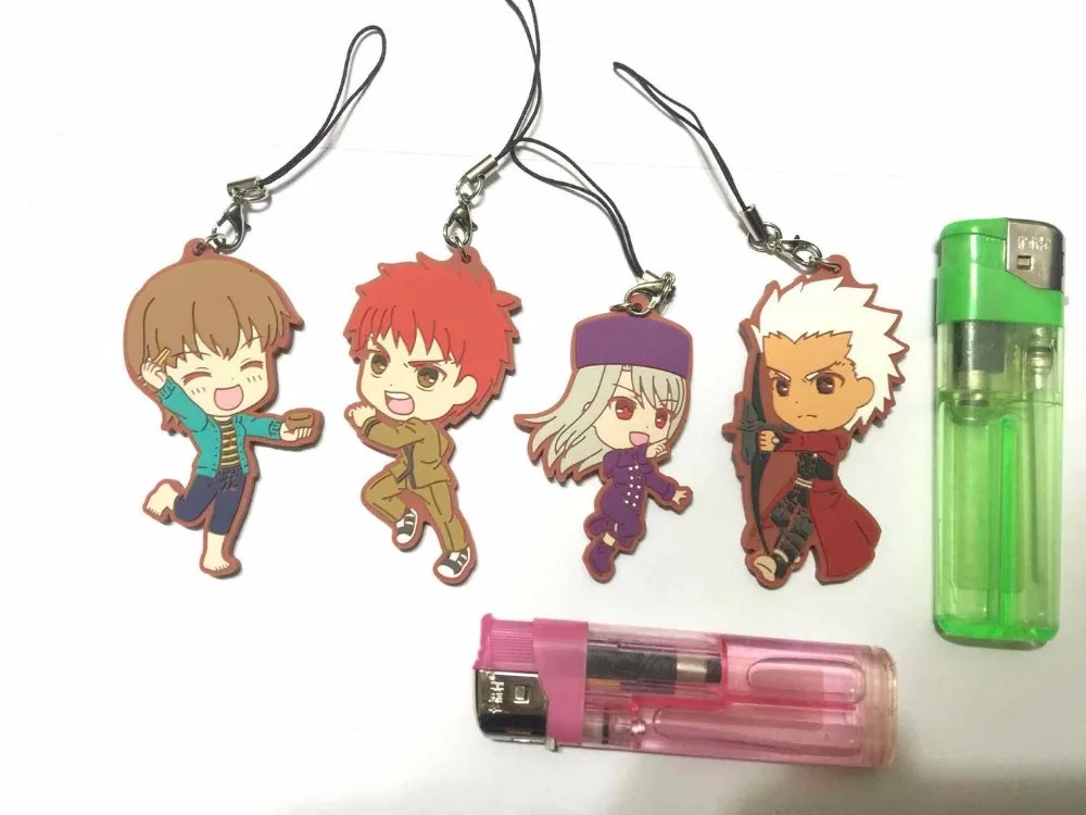G361-1 7pcslot Original Japanese anime figure Fate Stay Night rubber Silicone sweet smell mobile phone charms keychain strap