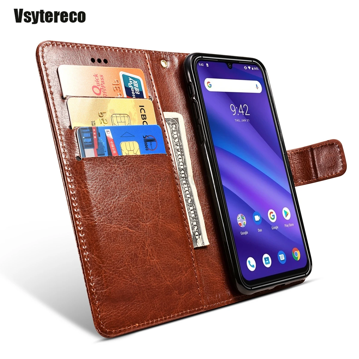 

UMIDIGI A5 Pro Case Cover Business Pu Leather Wallet case For UMI A5 Pro A5Pro Phone bag Silicone Back Cover with Stand Holder