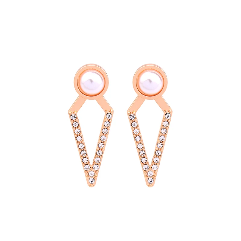 Bulk Price Acrylic Pearl Crystal Geometric Drop Earrings 2018 Trendy