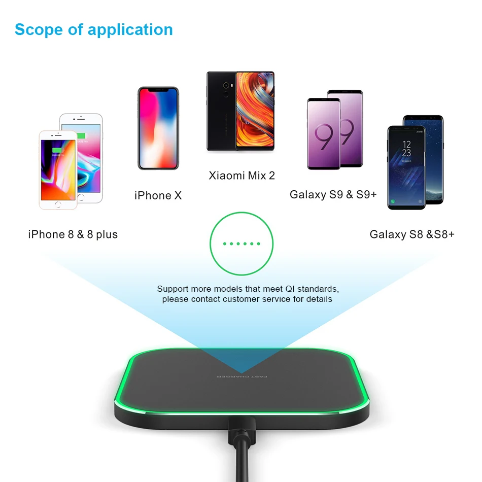 !ACCEZZ 7.5W Portable Qi Wireless Charging For iPhone X 8 XS Max XR Phone Charger 10W For Huawei Samsung Galaxy S9 S8 Plus Note9 (1)