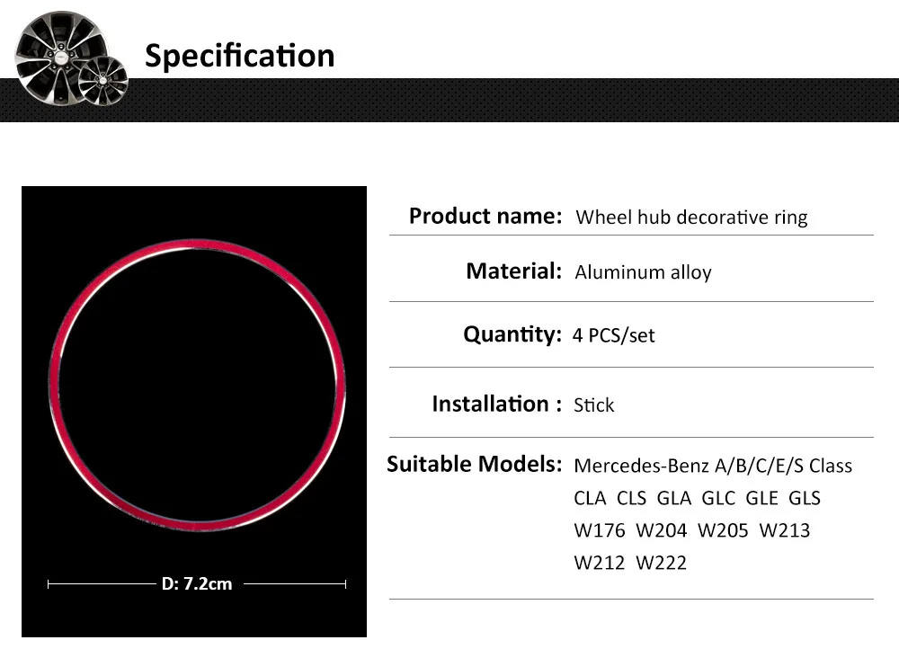Автомобиль для укладки мерседес аксессуары наклейки алюминиевый ступицы колеса кольцо для mercedes benz W204 W205 W212 W213 W222 CLA GLA GLC AMG авто стикер