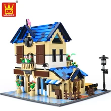 WANGE конструкторных блоков, Детские кубики международно известная архитектура серии Франция Country Lodge образовательное Строительство игрушки для детей