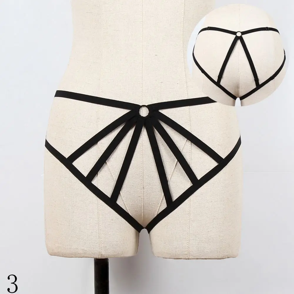 

2018 New Fashion Women Sexy Bandage Hollow Panties Underwear Halter Strappy Bandage Lingerie Female Erotic Panties Black