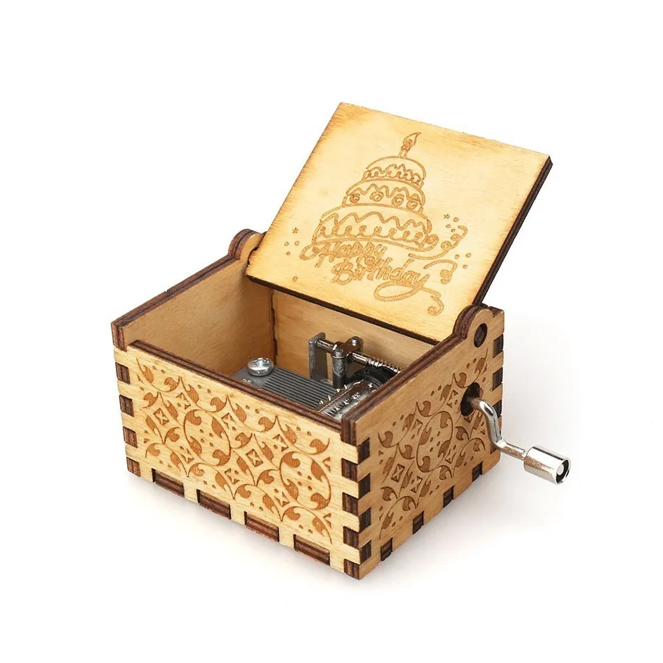 

High Quality Wood Music Box Simpson Caixinha De Musica Island Princess Star Wars RainBow Birthday Party Christmas Gift