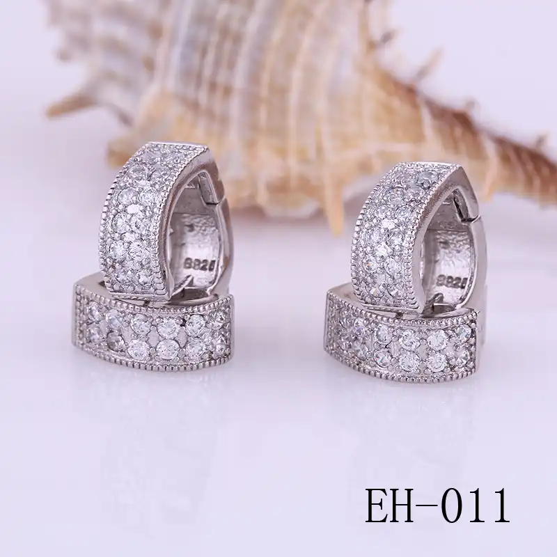 2017 Бесплатная доставка Jewelry хан издание сердца двойной ряд циркон серьги и ухо клип 925 серебро люблю серебро уха клип