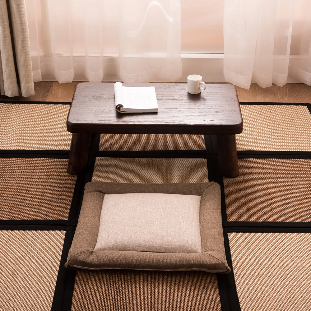 Solid wood bay window table Japanese style antique tea table bed low table casual living room table