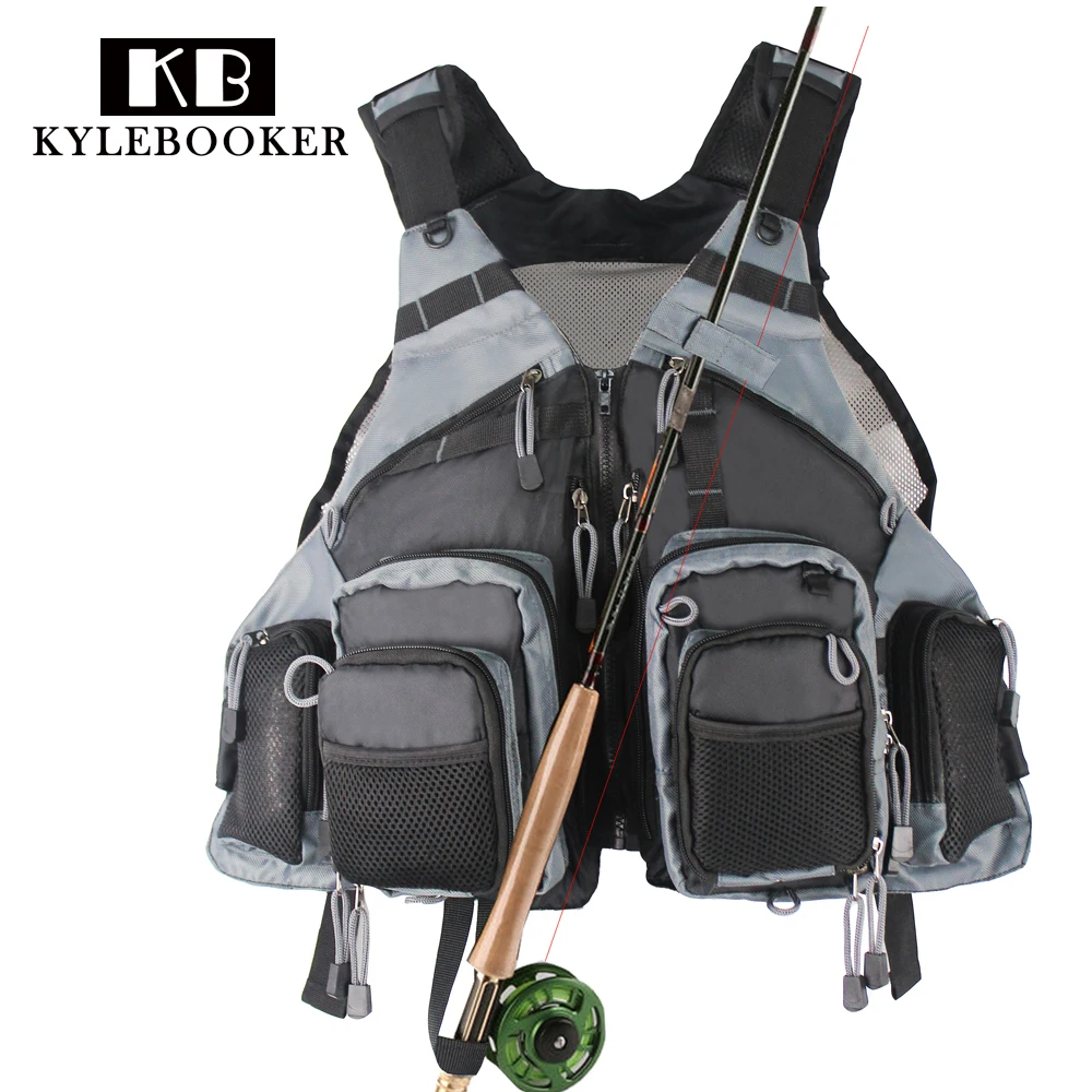 

Black Hunting Vest Fly Fishing Mesh Vest Multifunction Pockets Fishing Vest Outdoor Sports Backpack Hunting bag