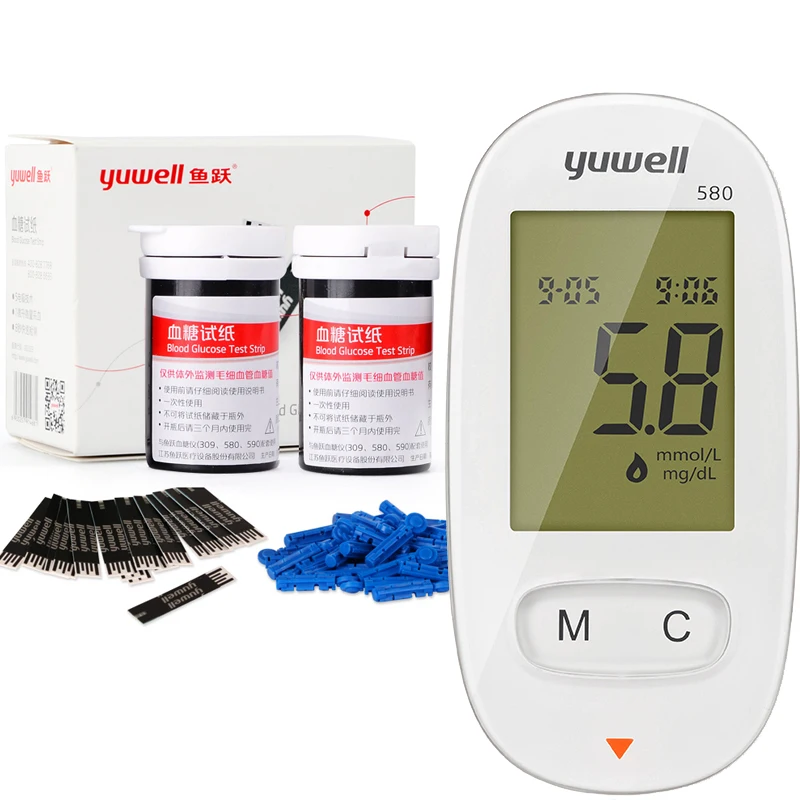 Accurate blood glucose meter test strips 50 needles 580 Set home Free