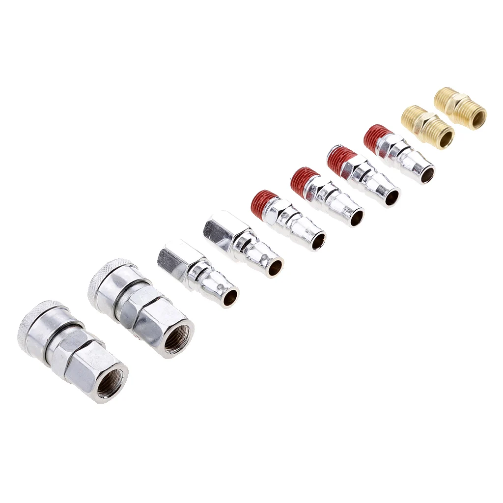 

10 Pieces Air Compressor Line Hose Fittings Quick Release Connector 1/4"