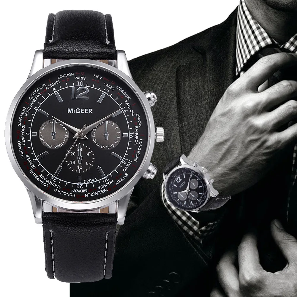 Мужские наручные часы Ретро дизайн кожаный ремешок аналог, кварцевый сплав heren horloge relojes para hombre relogio masculino kol saati