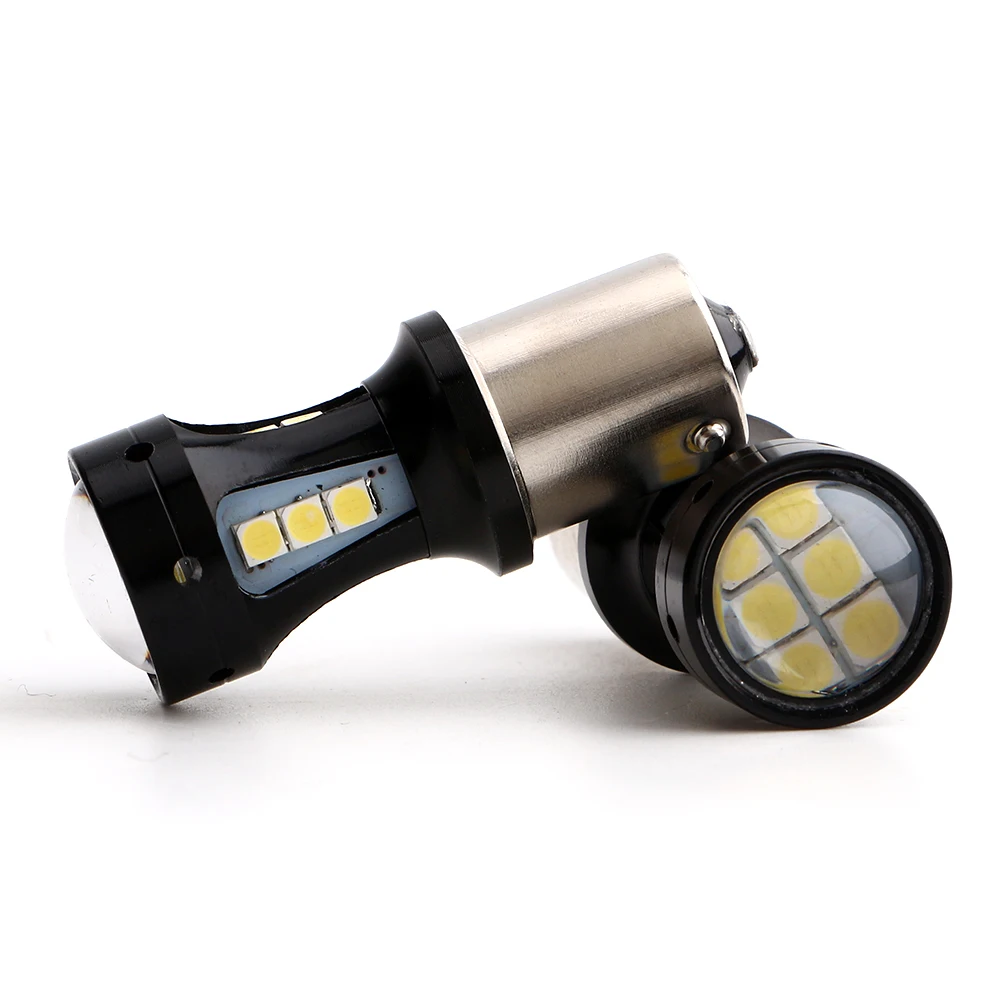 YM E-Bright 12V 24V S25 3030 18 SMD лампы+ декодер 1156 P21W BA15S BAU15S PY21W CANBUS безотказная анти-Мерцание белый Янтарный синий