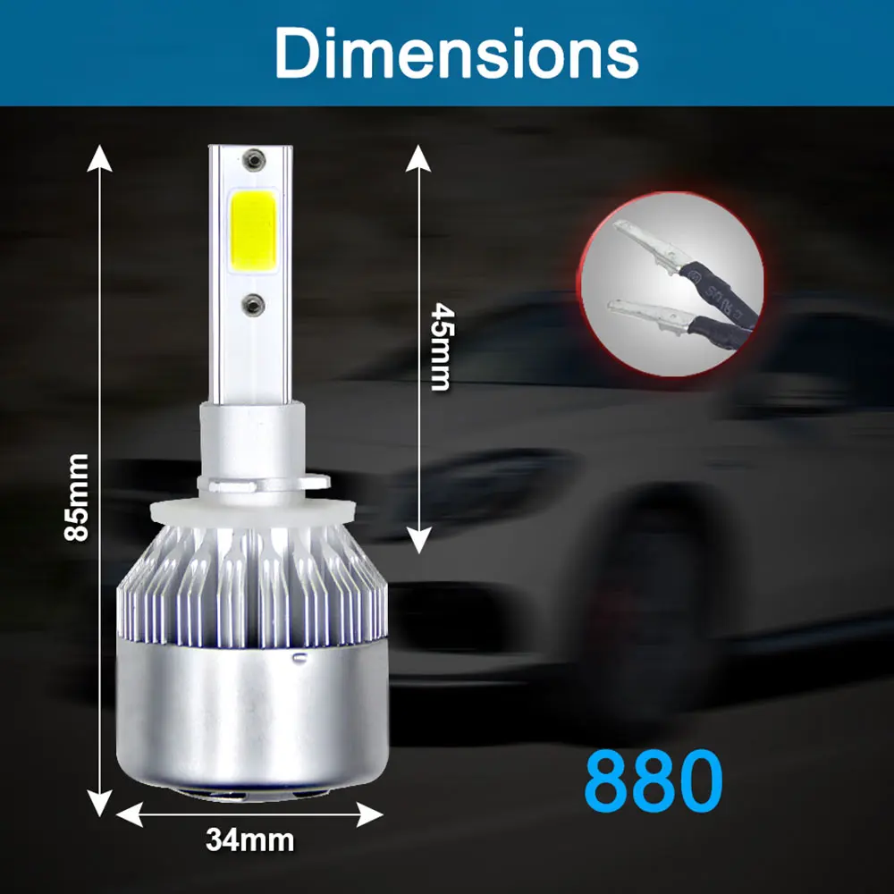 

880/881/H27 6000K LED Fog Light LED Headlight High Power Super Bright Front Lamp Automobile Car Styling