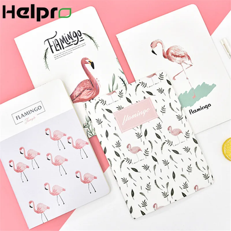 

Helpro 4PC 32 Colors Cartoon Notebook Cute Flamingo Cherry Blossom Blue Whale Diary Sticky Notes Office School Stationery