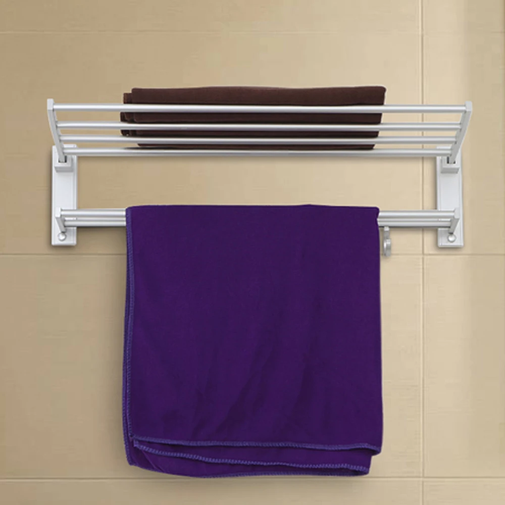 Buy Storage Rack Double Layer Storage Rack Bath Towel Wall Mounted Rail Holder
