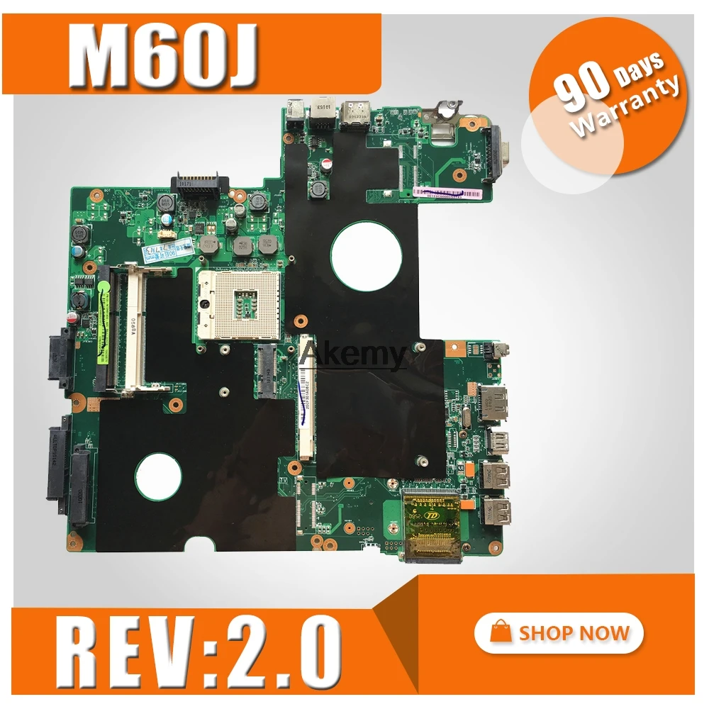 

Reboto FOR ASUS M60J Laptop motherboard mainboard 60-NTSMB1400 REV:2.0 100% Tested Fast Ship