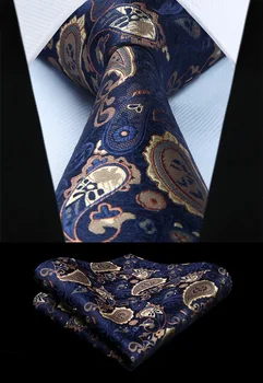 

TP711X8S Purple Brown Paisley 3.4" Silk Woven Men Tie Necktie Handkerchief Set