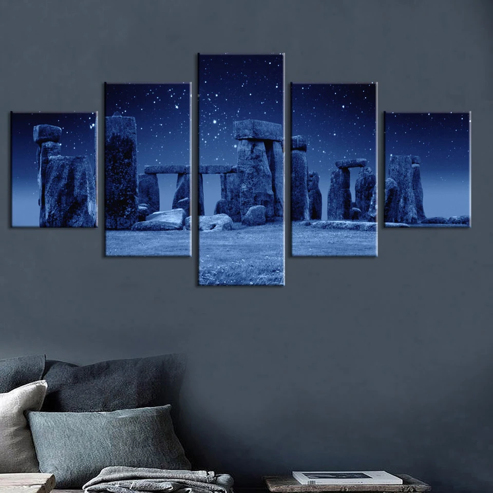 Arte De La Pared Hd Huellas Casa Decoracion 5 Unidades Stonehenge
