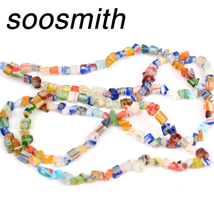 

Colorful Irregular Gravel Glass Beads LampworkStone Bead For Jewelry Making Handmade Charm Bracelet Diy Fashion Accessories Gift