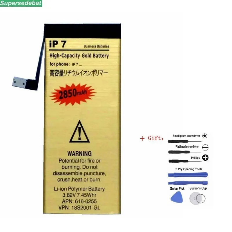  supersedebat 1pcs Battery for iPhone 7 7g Replace Bateria Accumulator With Machine Tools Kit Batter