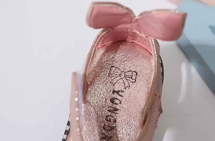 Летний стиль детские сандалии Мода заячьи ушки обувь для девочек повседневная обувь стразы принцессы Дети плоские детские женские римские сандалии