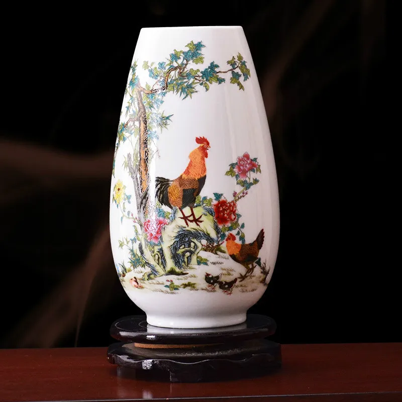 

Jingdezhen Ceramic Vase Vintage Chinese Style Animal Fortune Vase Home Decoration Furnishing Articles