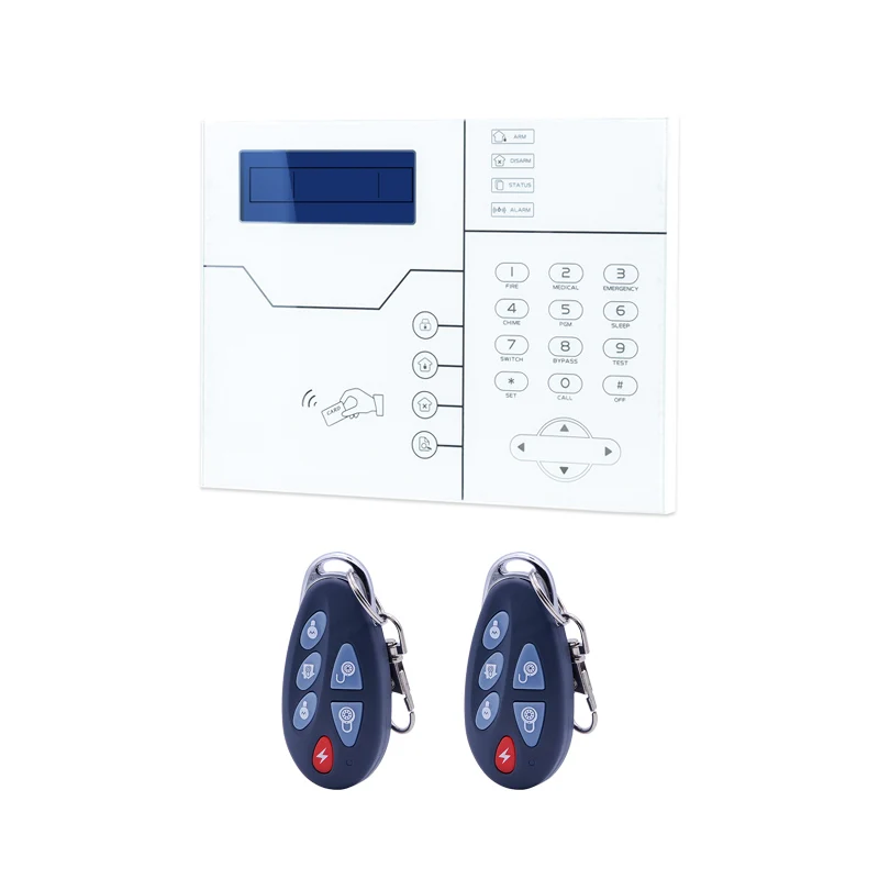 

English Voice Prompt Network GSM Alarm Panel with 2pcs Remote Controller