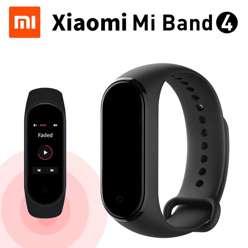 Смарт часы Xiaomi Mi Band 4 умные музыка цветной экран пульсометр Bluetooth 5.0