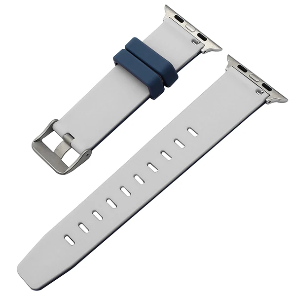 Двухцветный силиконовый ремешок для часов iWatch Apple Watch 38 мм 42 мм Резиновая лента спортивный ремешок браслет+ адаптер быстрого крепления