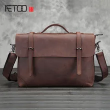 AETOO, новая мужская сумка из натуральной кожи, деловая кожаная сумка, сумка через плечо, мужская кожаная сумка, мужской портфель