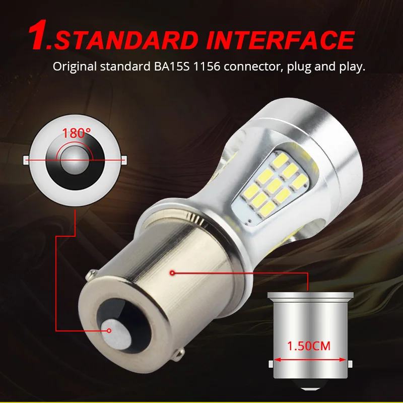 NAO LED P21W PY21W 7440 P21/5w ba15s Car led Light 1157 bay15d Auto Bulb w21/5w 7443 led t20 w21w bau15s 1156