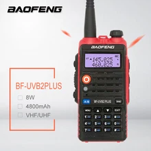 BAOFENG BF-UVB2 плюс красный иди и болтай Walkie Talkie 8 Вт 4800 мАч двухдиапазонный УКВ любительской Transceicver Любительское радио, Си-Би радиосвязь станция сканер рация UV5R