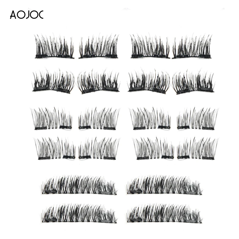 

Reusable 3D Magnetic Fake Eye Lashes Makeup long eyelashes 2Pair Magnetic Eyelashes Extension Natural False Eyelashes on magnets