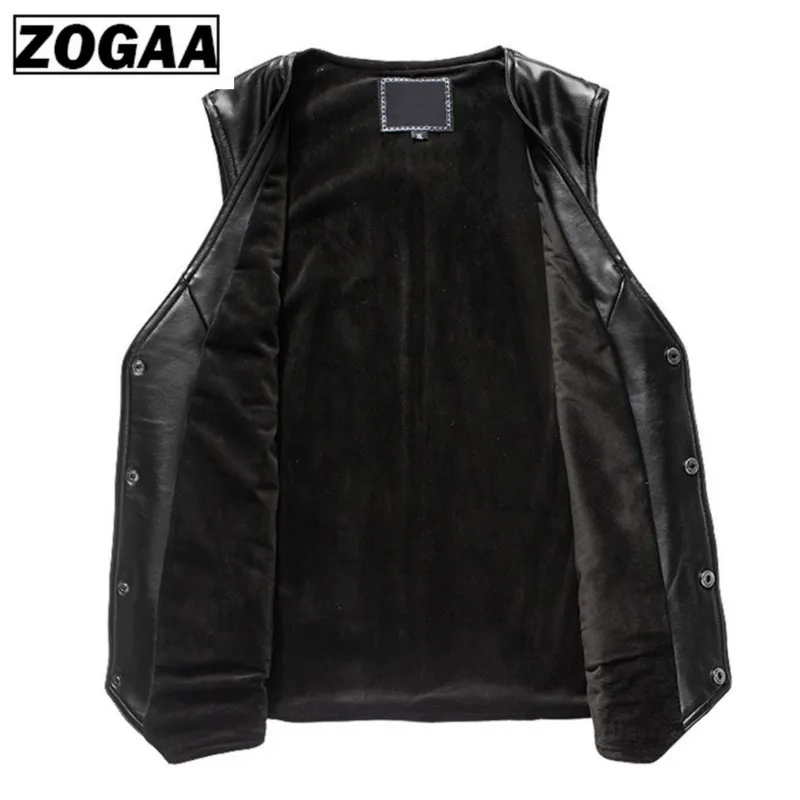 ZOGGA 2019 Black Leather Vest Men 5XL Winter Slim Fit Waistcoat Gentleman Genuine Sheepskin Leather Business Sleeveless Jackets ZOGGA 2019 Black Leather Vest Men 5XL Winter Slim Fit Waistcoat Gentleman Genuine Sheepskin Leather Business Sleeveless Jackets