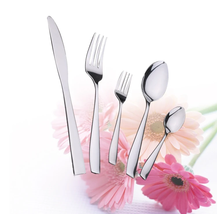 

5-Piece Flatware Sets Dinner Knife Fork Spoon Tableware Stainless Steel Mirror Polishing, Use for Home, Kitchen or Restaurant