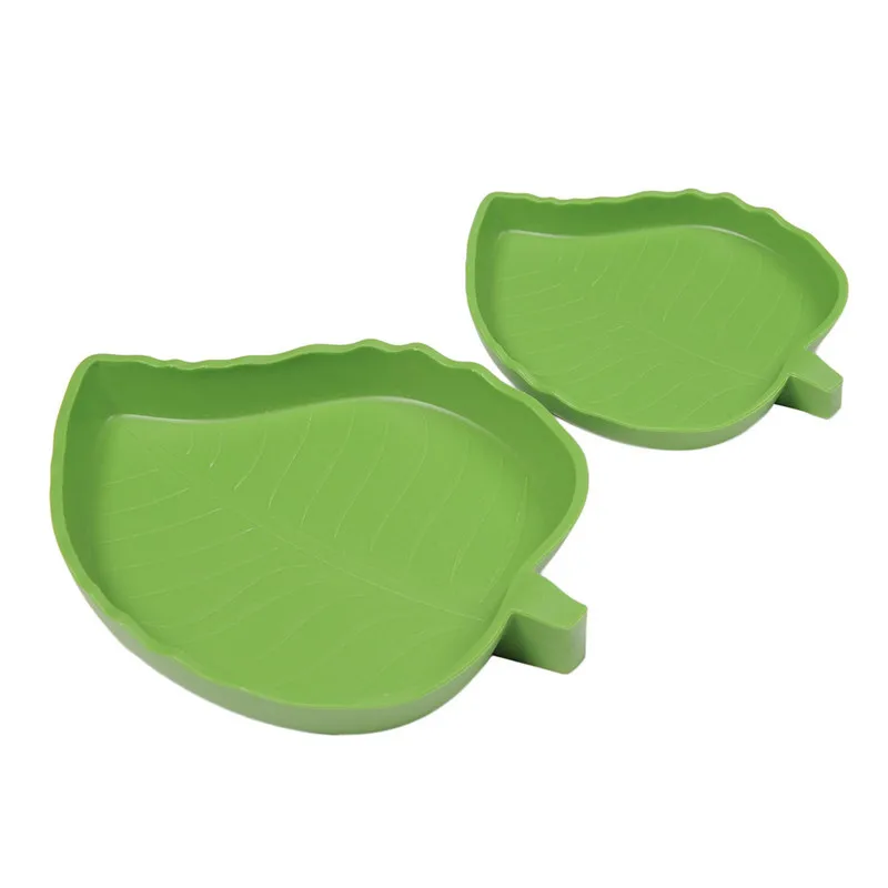 Leaf Shaped Food Water Bowls for Reptiles Tortoise Snakes Spiders Lizards Water Drinking Foods Feeder Small Pet Feeding Supplies 13