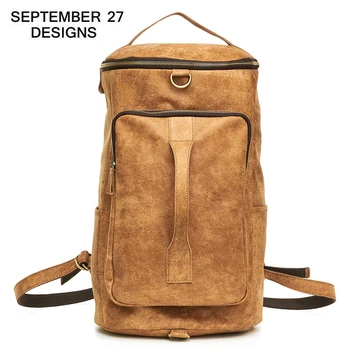 

Men's Backpacks 100% Genuine Leather Large Capacity Vintage Men Laptop Bags High Quality Retro Male Travel Backpack Shopping Bag
