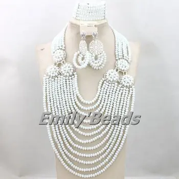 

Costume African Wedding Nigerian Crystal Beads Jewelry Set Fashion African Beads Jewelry Sets Bridal Necklace Jewelry Set AEJ865