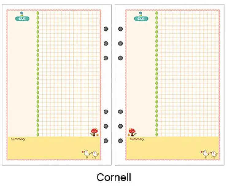 Новые печатные красочные стандартные A5 A6 планировщик бумажные наполнители. Бумага с вкладными листами наполнители - Цвет: cornell