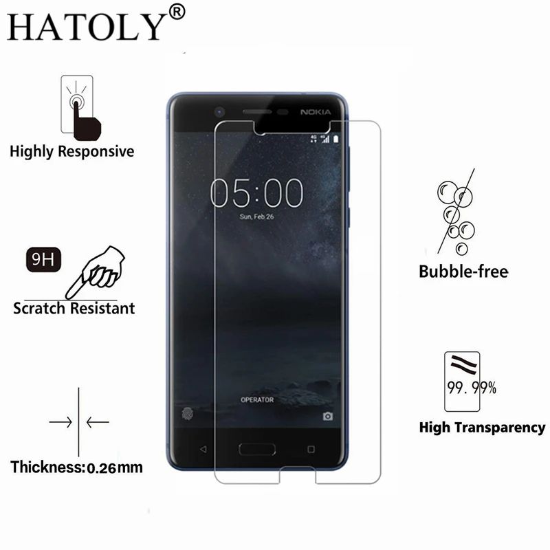 

2PCS Tempered Glass sFor Nokia 5 Ultra-thin Screen Protector for Nokia 5 Protective Film For Nokia 5 Glass 2017 5.2" HATOLY