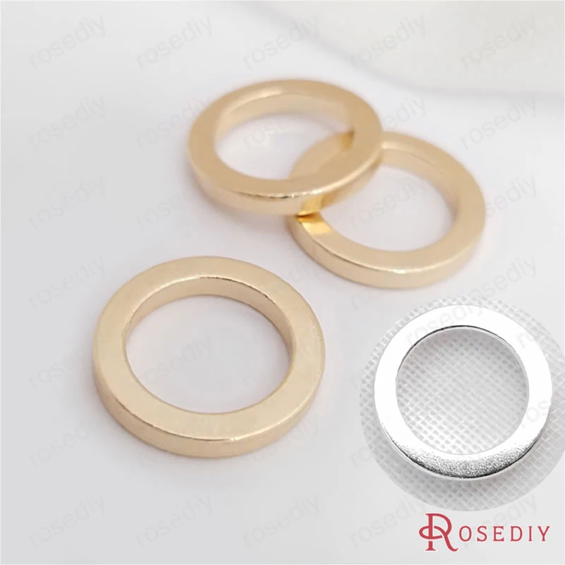 

(T12946)Wholesale 10 pieces 24K Gold Plated / 20 pieces Silver Color Out Diameter 14mm Wire Thickness 2mm Brass Closed Jump Ring