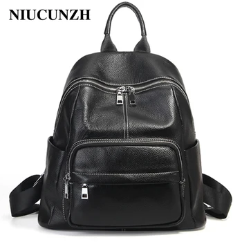 

NIUCUNZH Fashion Bags Ladies Genuine Leather Women's Shoulder Bags For Women 2019 Casual High Quality Leather School Backpack