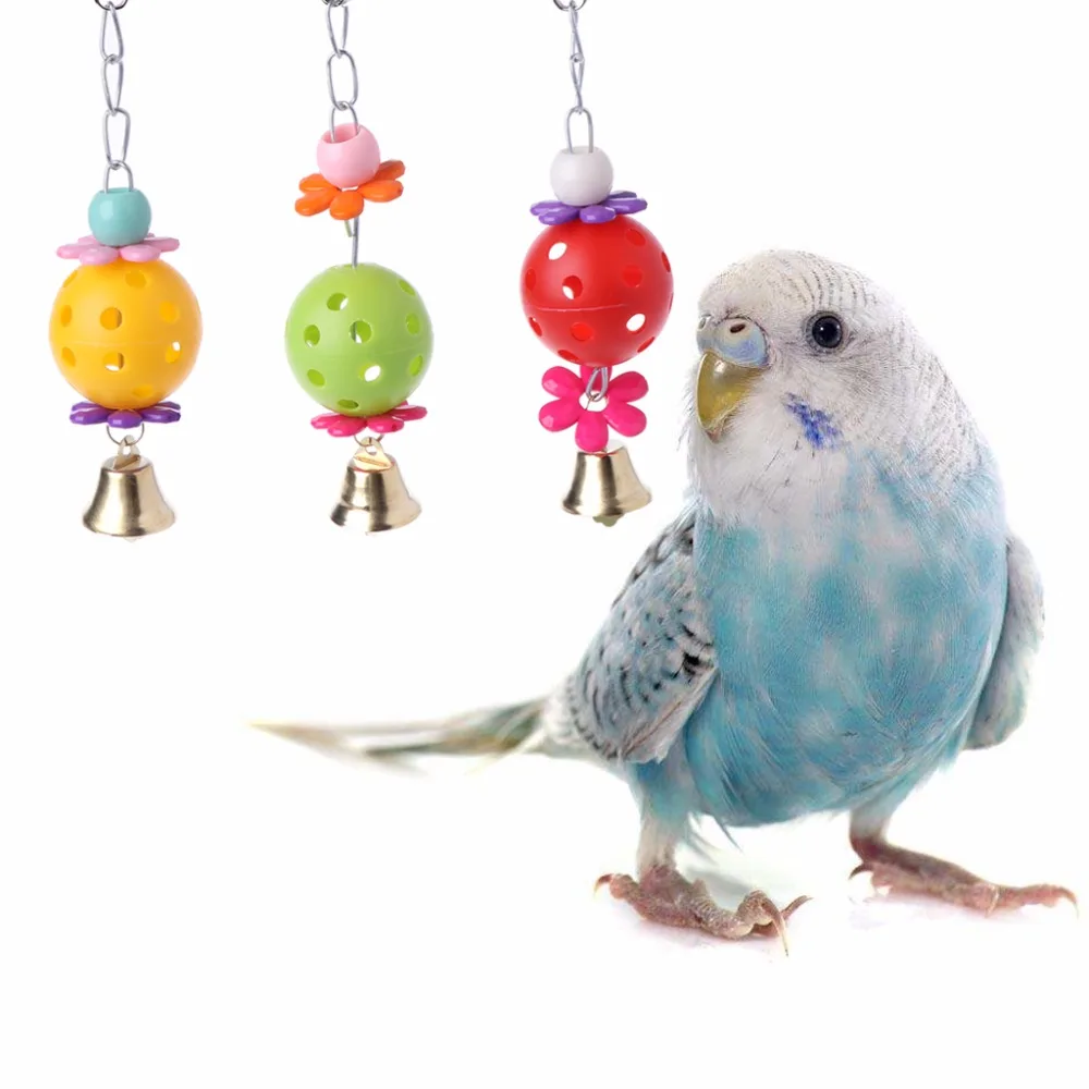 

Pet Bites Parrot Bird Climb Chew Toys Bell Swing Cage Hanging Cockatiel Parakeet